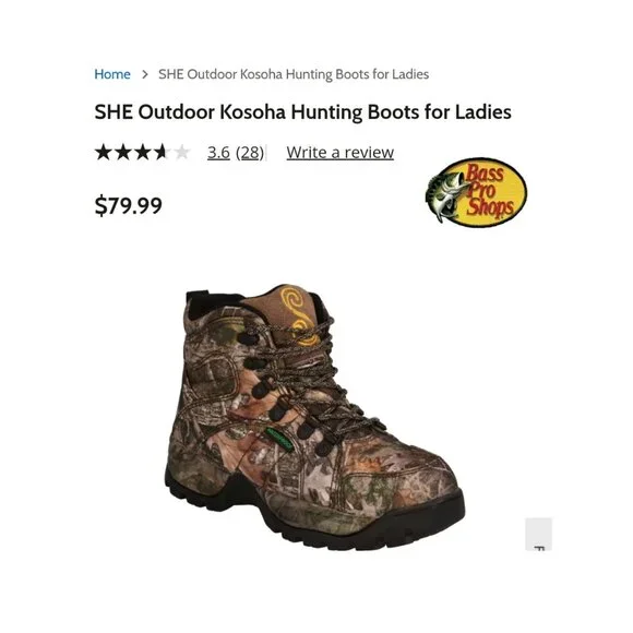 SHE Outdoor Kosoha Hunting Boots for Women 8.5 - Picture 7 of 7